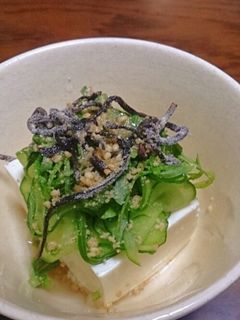 簡単 青じそときゅうりの夏の冷奴-レシピのメイン写真