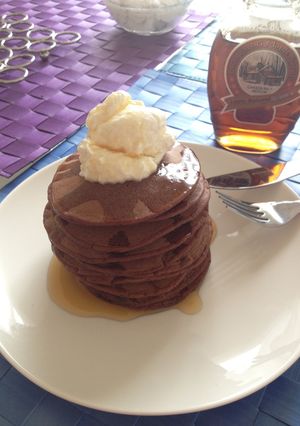 ♥ココアのホエーパンケーキ♥-レシピのメイン写真
