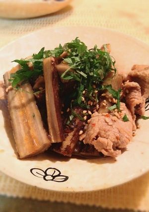 ピリ辛☆豚とごぼうの甘辛炒め煮-レシピのメイン写真