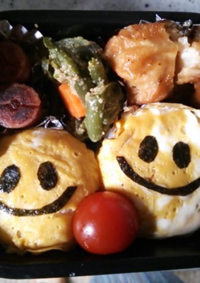 息子のお弁当1 ～ｽﾏｲﾙおにぎり～-レシピのメイン写真