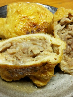 斬新(^^)巾着で包んだ豚のしょうが焼♪-レシピのメイン写真