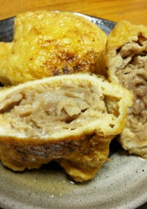斬新(^^)巾着で包んだ豚のしょうが焼♪-レシピのメイン写真
