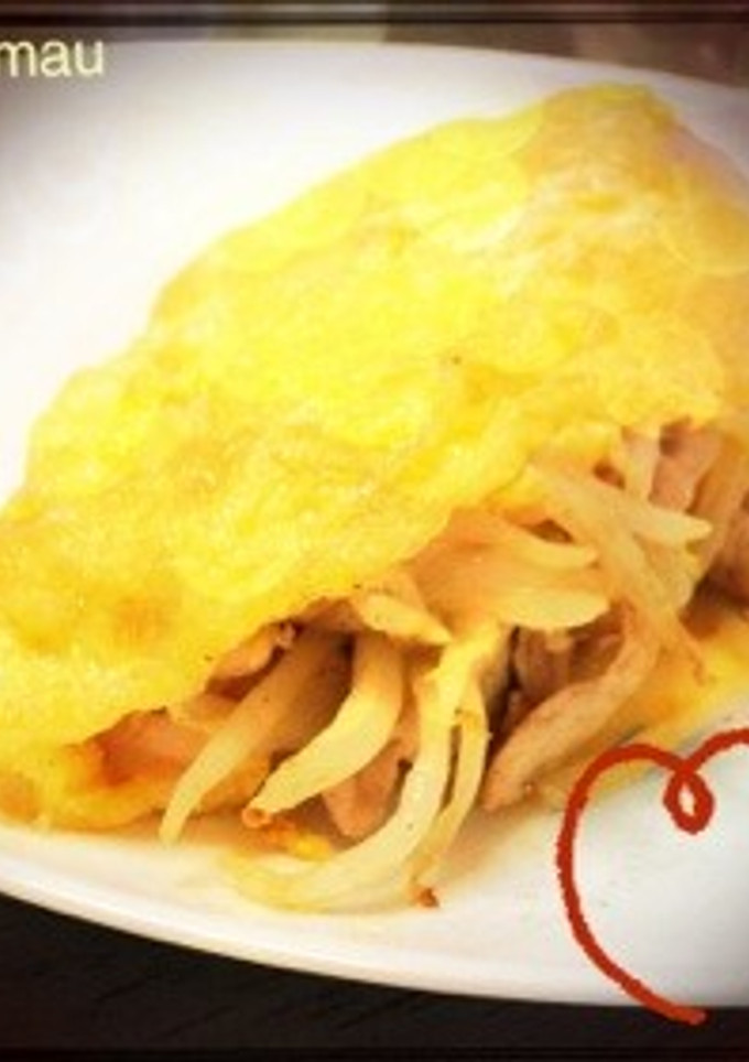 簡単＊豚肉ともやしの卵つつみ-レシピのメイン写真