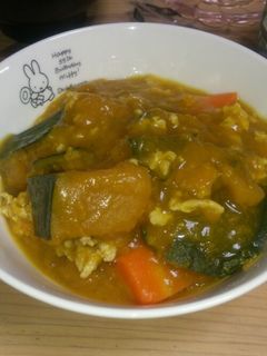 鶏ひき肉とかぼちゃ煮-レシピのメイン写真