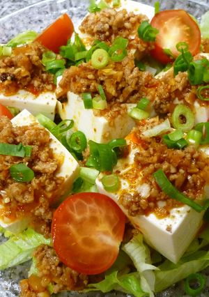 簡単！冷やし麻婆豆腐みたいな豆腐サラダ♪-レシピのメイン写真