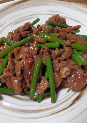 牛肉とにんにくの芽の甘辛炒め-レシピのメイン写真