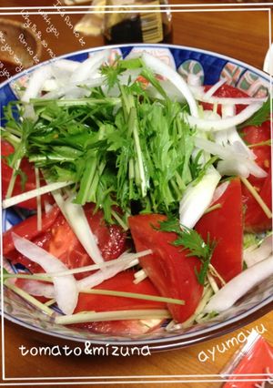 トマトと水菜のサラダ♪切るだけ簡単-レシピのメイン写真