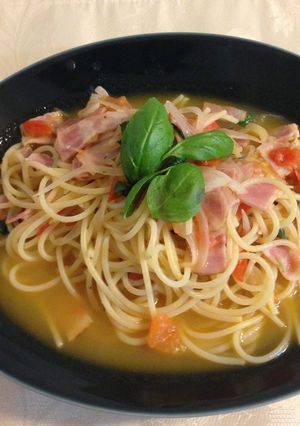 バジル香る余り物で簡単スープパスタ-レシピのメイン写真