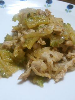 豚肉とゴーヤと玉ねぎのごま味噌炒め-レシピのメイン写真