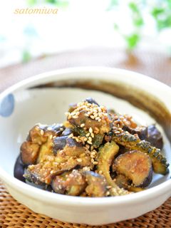 茄子とゴーヤの味噌マヨ炒め♫-レシピのメイン写真