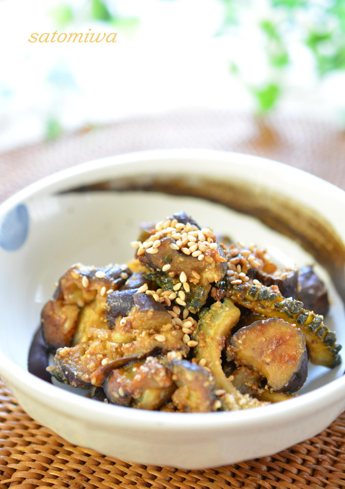 茄子とゴーヤの味噌マヨ炒め♫-レシピのメイン写真