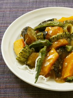 素揚げ夏野菜のさっぱりしょうゆ糀あんかけ-レシピのメイン写真