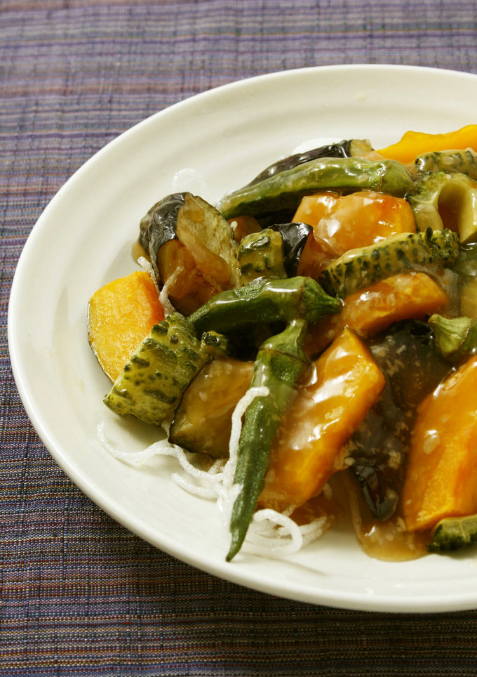 素揚げ夏野菜のさっぱりしょうゆ糀あんかけ-レシピのメイン写真