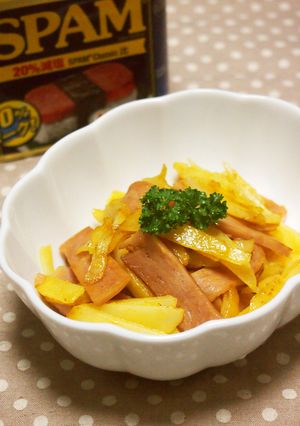 簡単!スパムとじゃがいものカレー炒め-レシピのメイン写真