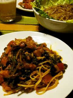 茎だち菜のトマトパスタ-レシピのメイン写真