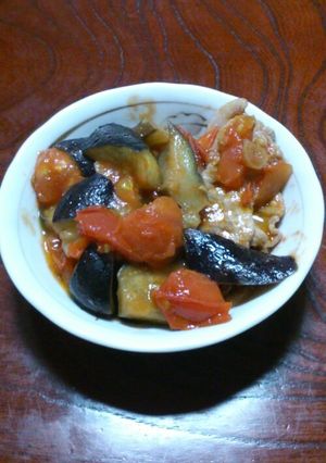 茄子とトマトと豚肉炒め-レシピのメイン写真