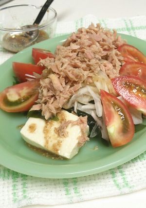 わかめと玉ねぎの中華風、豆腐サラダ-レシピのメイン写真