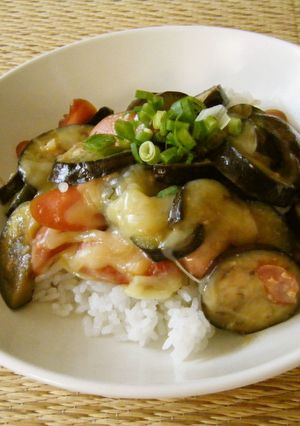 豚とナスのニンニク味噌チーズ丼☆-レシピのメイン写真