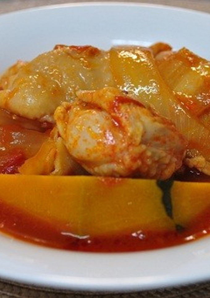 鶏肉とかぼちゃのトマト煮込み-レシピのメイン写真