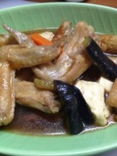 手羽先と茄子の甘辛煮-レシピのメイン写真