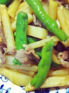 ししとうとじゃがいもと豚肉の炒め物♪簡単-レシピのメイン写真