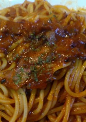 ベーコンとのスパゲッティ、赤ワインに-レシピのメイン写真