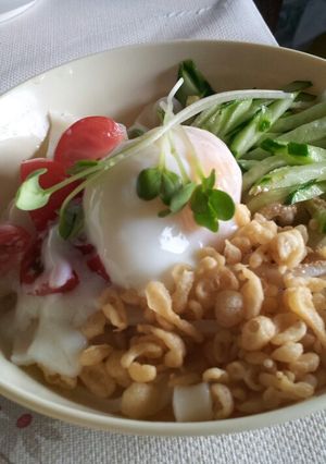 夏休みのお昼に☆温玉冷やしうどん-レシピのメイン写真
