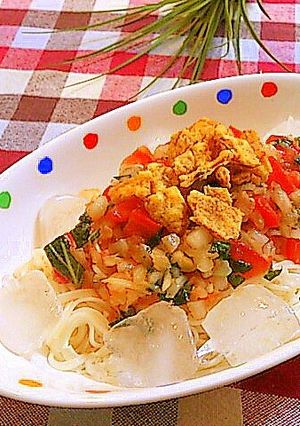 美味しいヘルシー☆トマト玉ねぎ洋風素麺-レシピのメイン写真