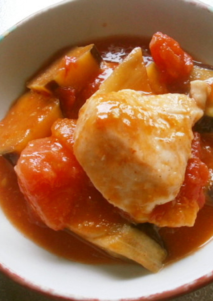 鶏肉となすのトマト煮-レシピのメイン写真