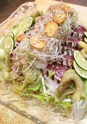 焼なすとカツオの薬味たっぷりポン酢サラダ-レシピのメイン写真