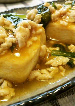 豆腐ｽﾃｰｷ鶏肉あんかけ♪-レシピのメイン写真