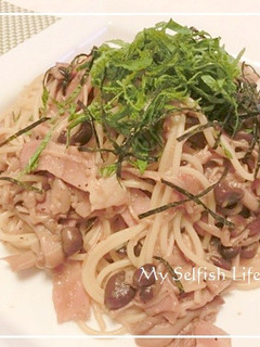 ✿バター醤油麹のきのこベーコンパスタ✿-レシピのメイン写真