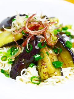 なすの揚げびたしとみょうがのぶっかけ素麺-レシピのメイン写真