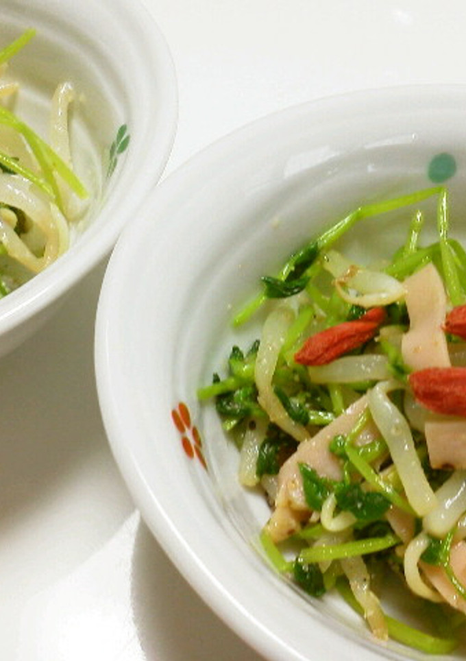 簡単！豆苗ともやしのドレッシング和え-レシピのメイン写真