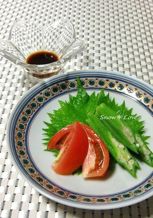 夏のおつまみ♤オクラとトマトの刺身風？-レシピのメイン写真
