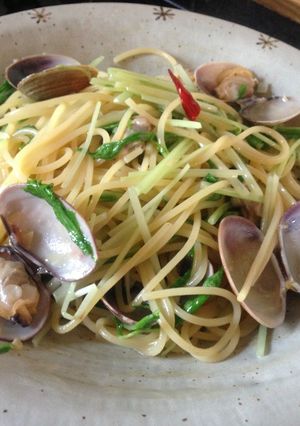 アサリと水菜のペペロンチーノ-レシピのメイン写真