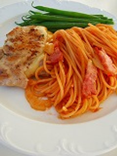チーズチキンとナポリタン-レシピのメイン写真