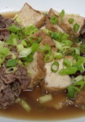 厚揚げとなすと牛肉をめんつゆで！！-レシピのメイン写真