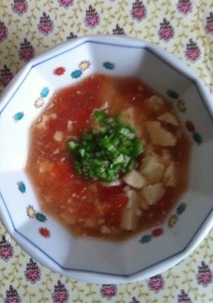 離乳食後期☆くずし豆腐の冷製トマトスープ-レシピのメイン写真
