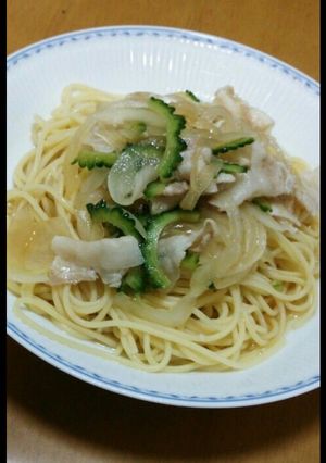ゴーヤと豚しゃぶの和風冷製パスタ-レシピのメイン写真