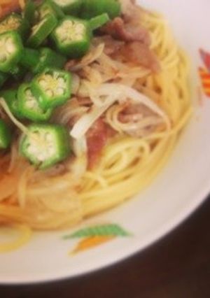 夏にピッタリ！豚肉とオクラの冷製パスタ-レシピのメイン写真