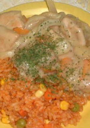チキンのクリーム煮＆ケチャップライス-レシピのメイン写真