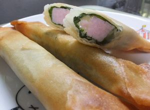 ブロックハムを使ってチーズと大葉の春巻き-レシピのメイン写真