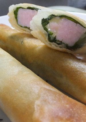 ブロックハムを使ってチーズと大葉の春巻き-レシピのメイン写真