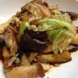 茄子とエリンギのキムチ味炒め