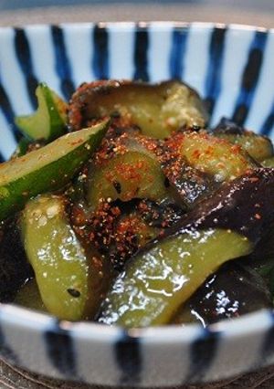 ナスとキュウリの味噌炒め-レシピのメイン写真