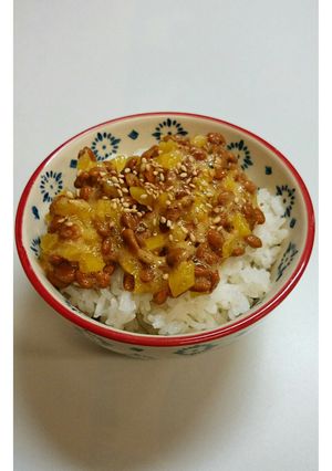 *納豆ご飯*たくあん入り♪-レシピのメイン写真