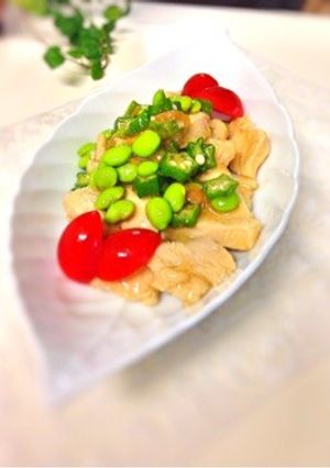 ヘルシー♪ササミの冷えひえ梅肉あえ☆-レシピのメイン写真