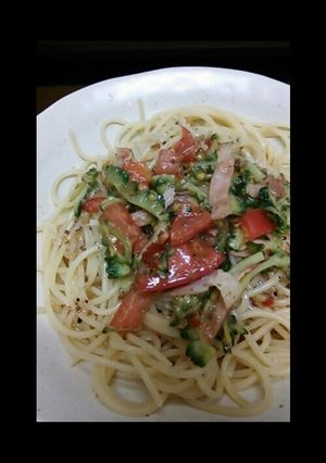 ゴーヤ×トマト 夏野菜の冷製パスタ-レシピのメイン写真