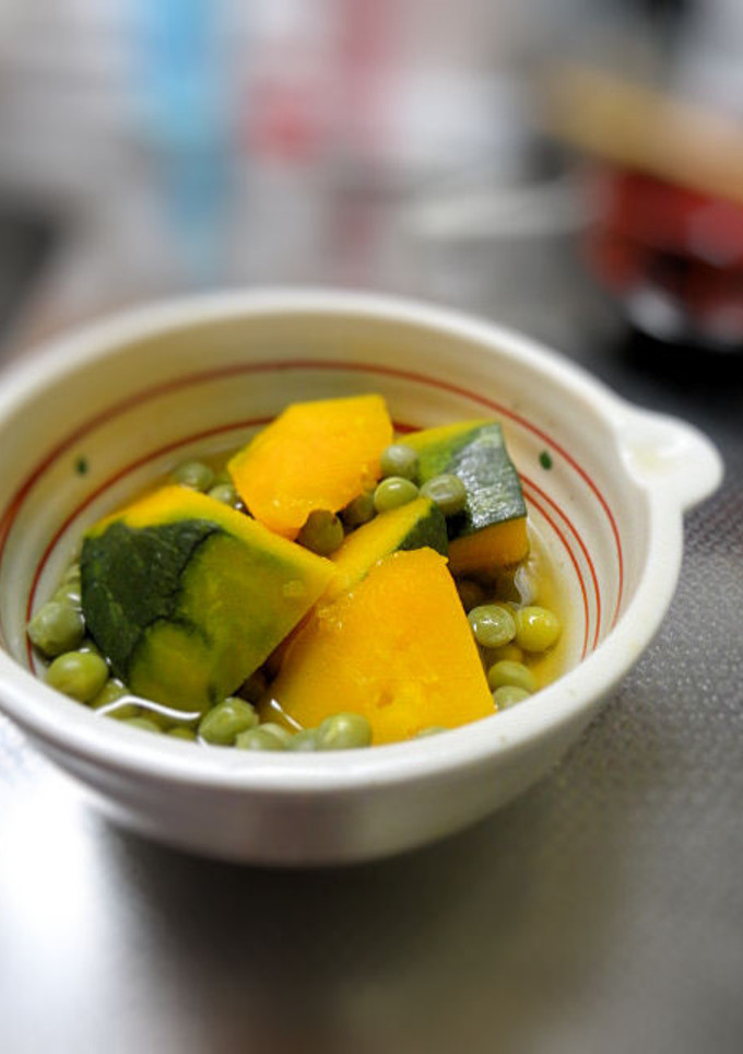 かぼちゃとえんどう豆の煮物-レシピのメイン写真